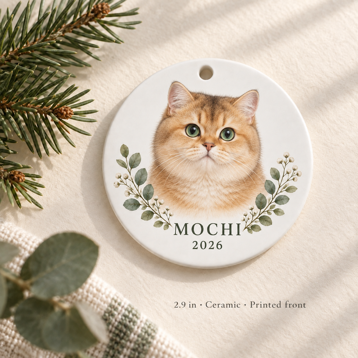 Personalized Cat Photo Stretched Canvas, Approx. 12 × 16 in