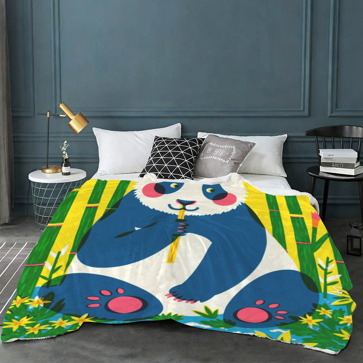 Custom Sherpa Fleece Blanket — 90 × 108 in — supplier reference image