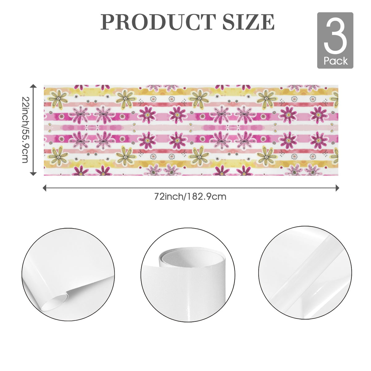 Custom Coated-Paper Gift Wrap — 72 × 22 in (3 Pieces) — supplier reference image