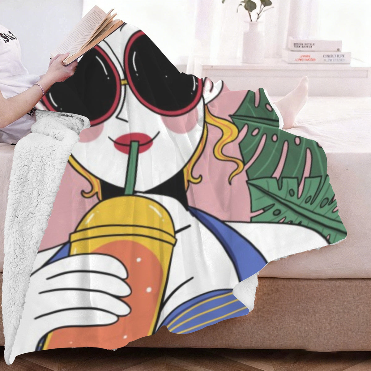 Custom Sherpa Fleece Blanket — 60 × 80 in — supplier reference image