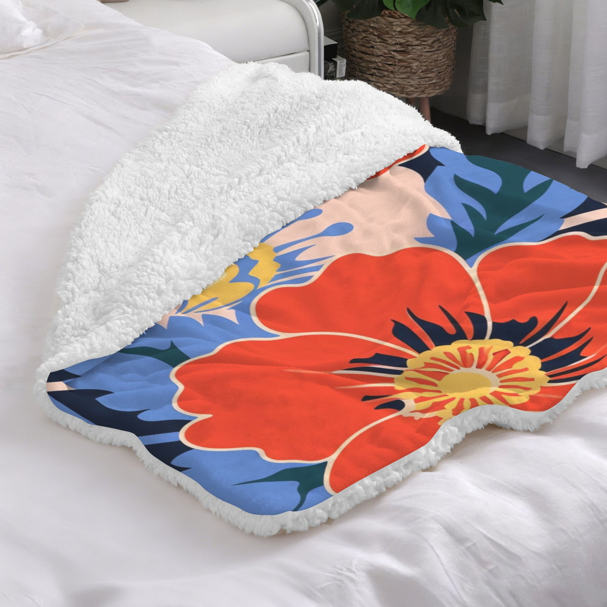 Custom Sherpa Fleece Blanket — 30 × 40 in — supplier reference image