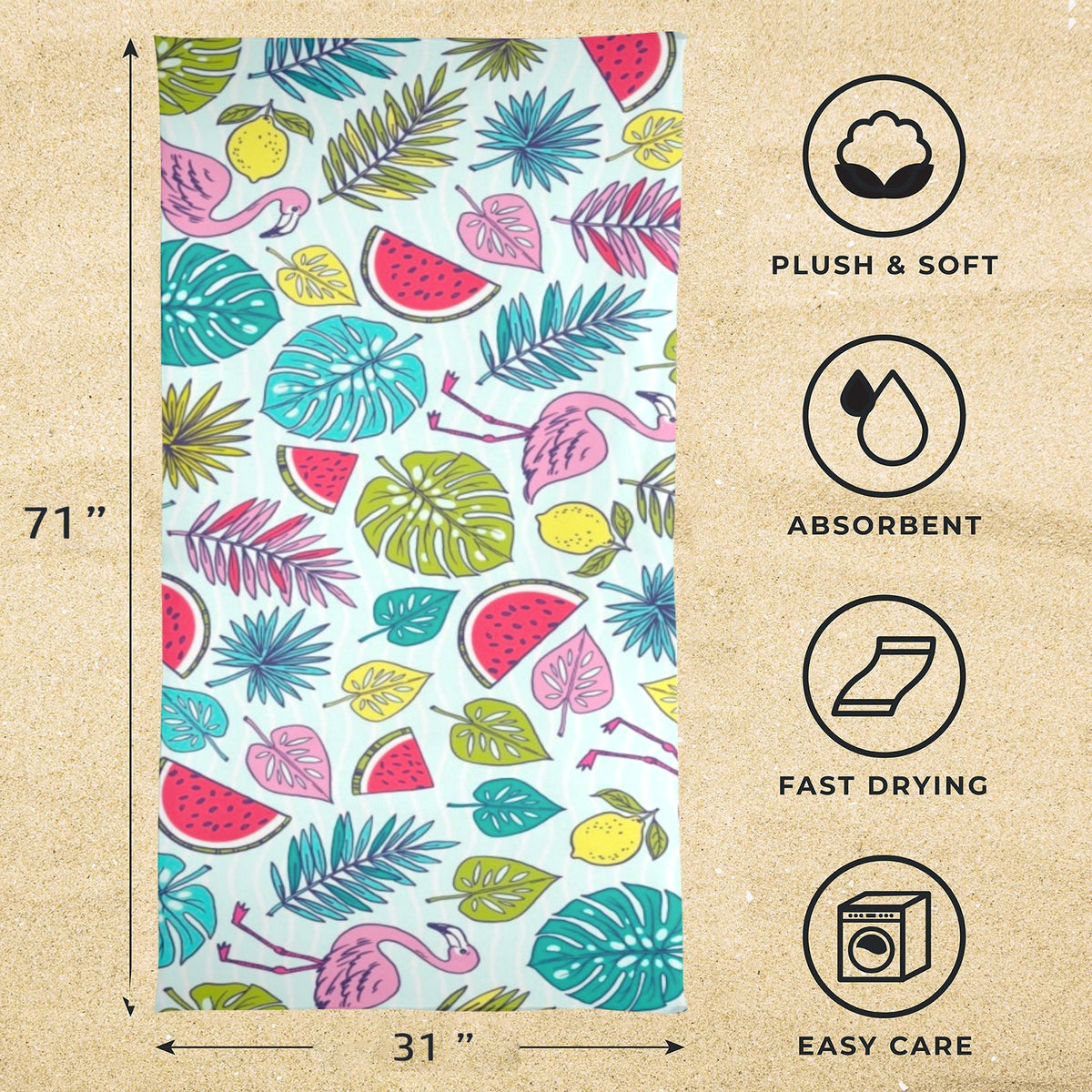 Custom Beach Towel — 31 × 71 in — supplier reference image