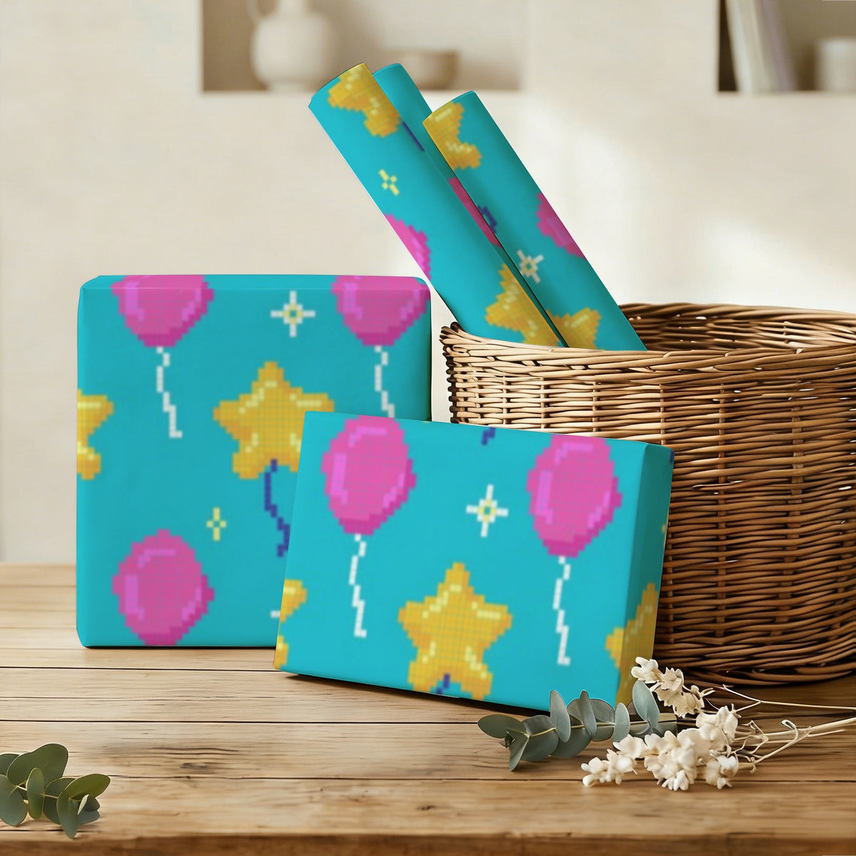 Custom Coated-Paper Gift Wrap — 58 × 22 in (5 Pieces) — supplier reference image