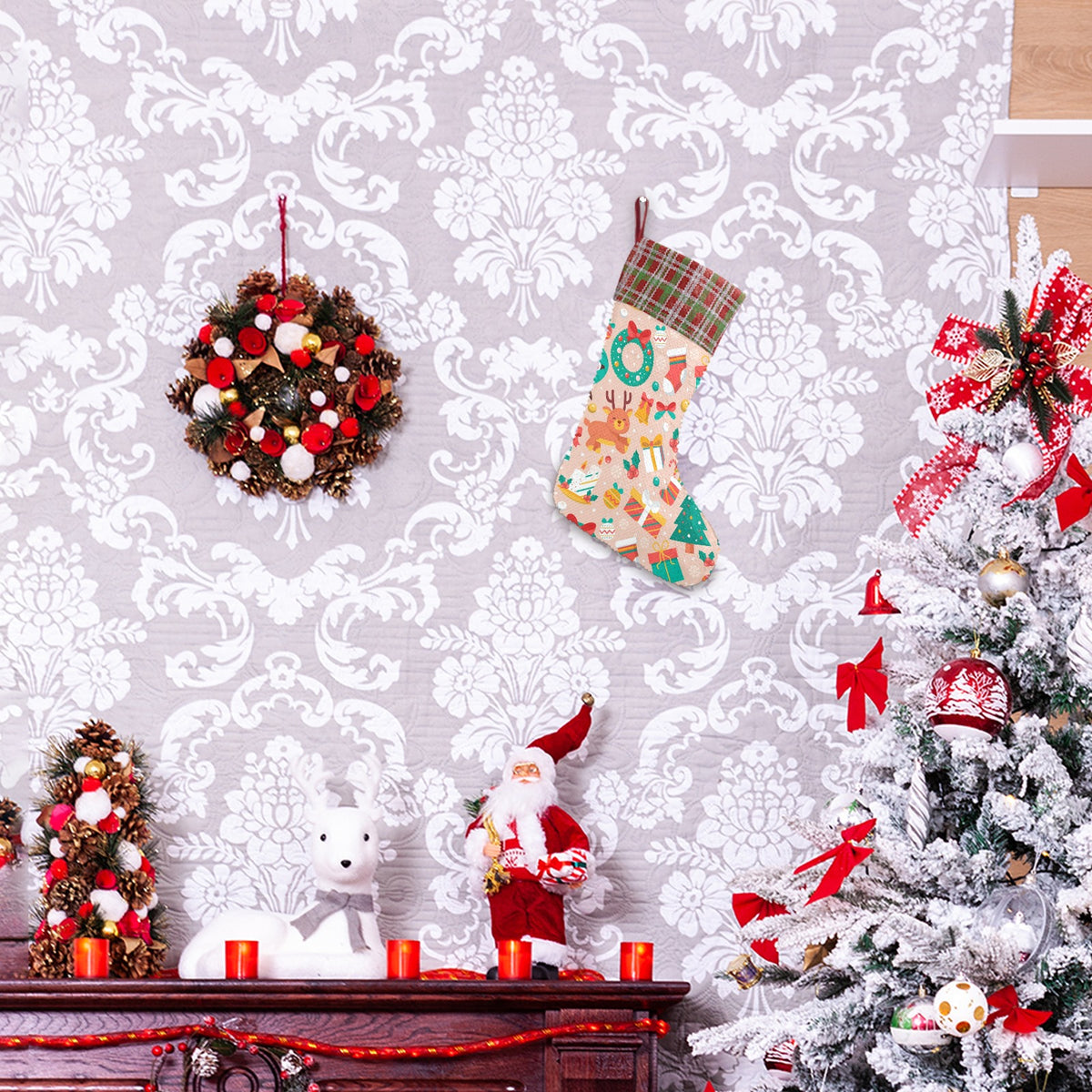 Custom Sequin Christmas Stocking — 10 × 15.2 in — supplier reference image