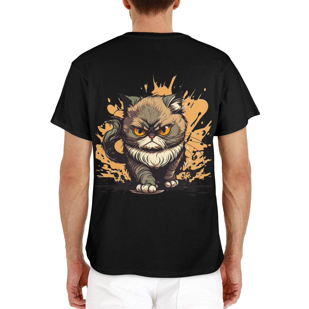 Custom Men's Cotton T-Shirt — Back Print — supplier reference image