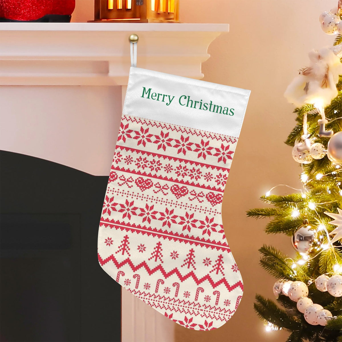 Custom Christmas Stocking — 8.6 × 17.6 in — supplier reference image