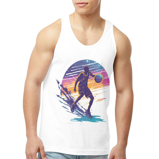 Custom Men's Cotton-Blend Tank Top — Front Print — supplier reference image