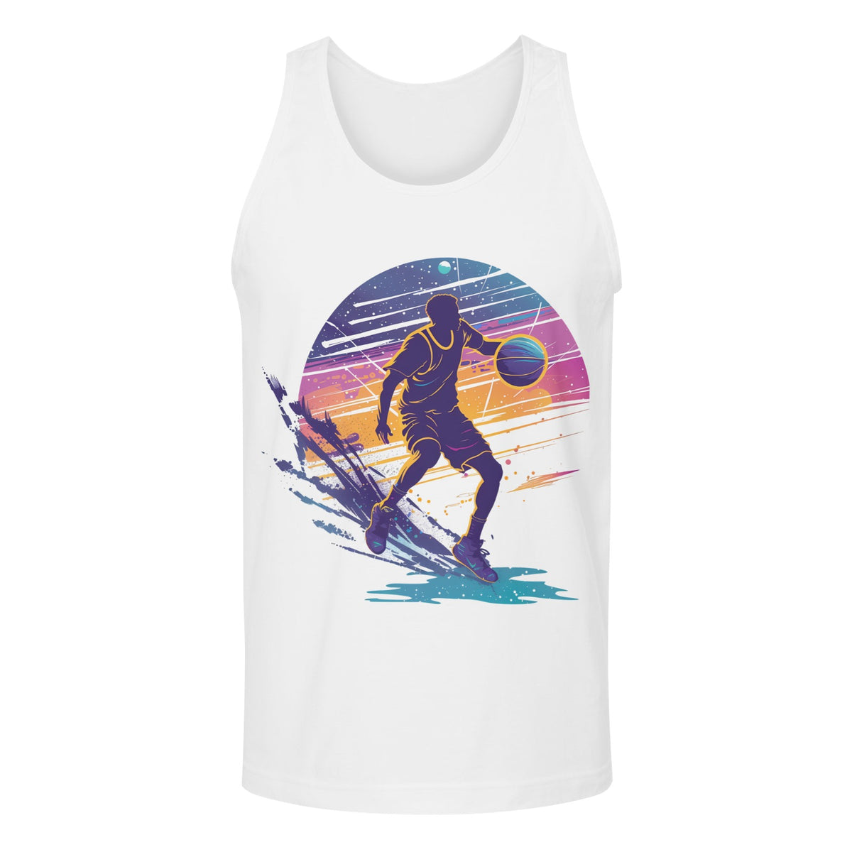 Custom Men's Cotton-Blend Tank Top — Front Print — supplier reference image
