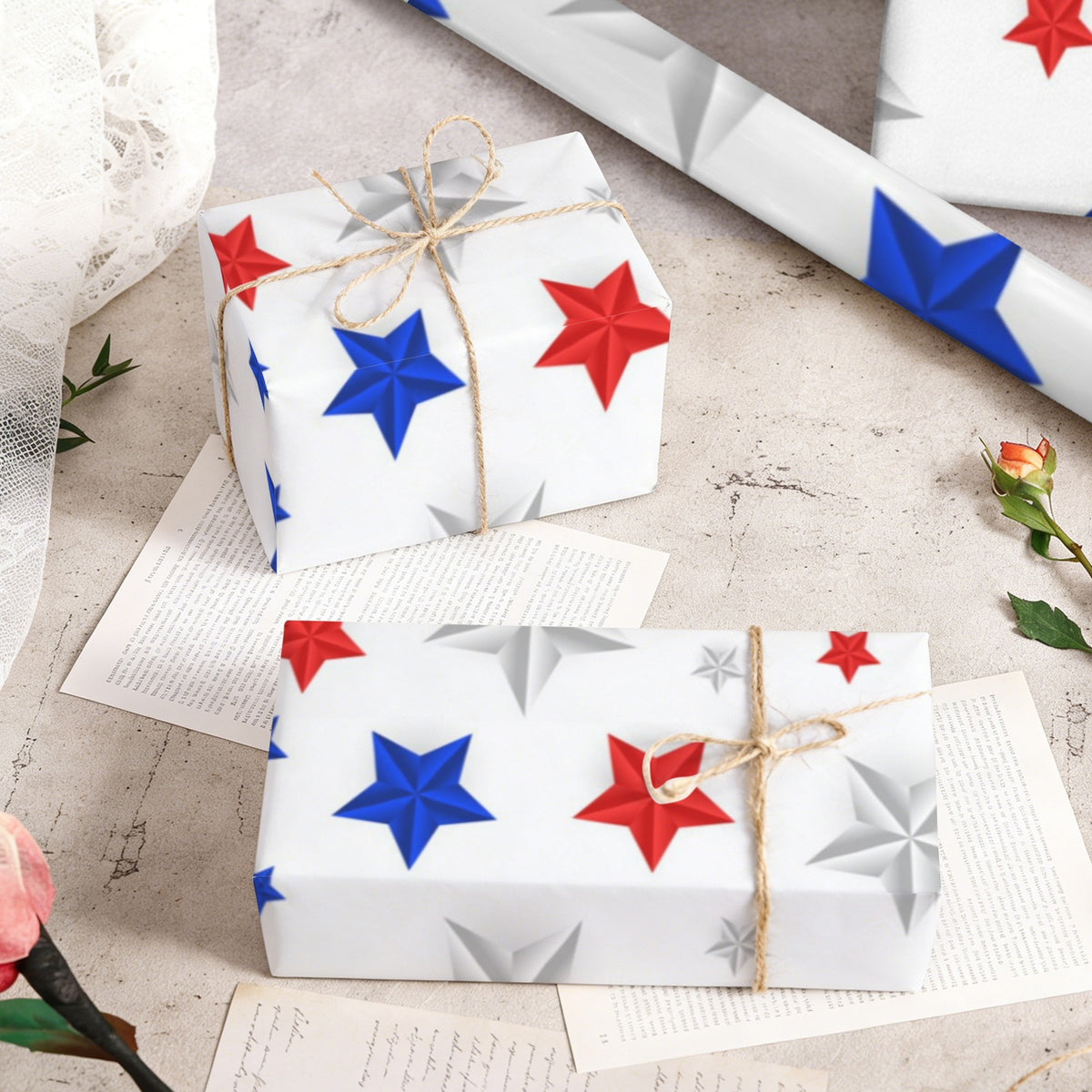 Custom Coated-Paper Gift Wrap — 58 × 22 in (4 Pieces) — supplier reference image