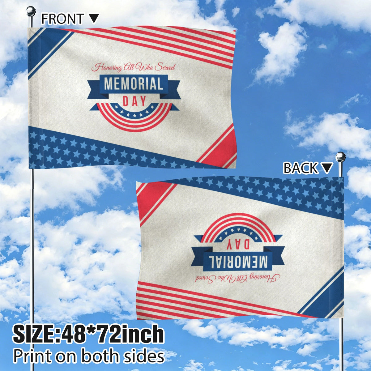 Custom House Flag — 48 × 72 in (Two Faces) — supplier reference image