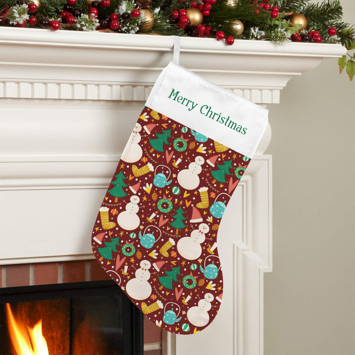 Custom Christmas Stocking — 9 × 18.9 in (Hanging Loop) — supplier reference image