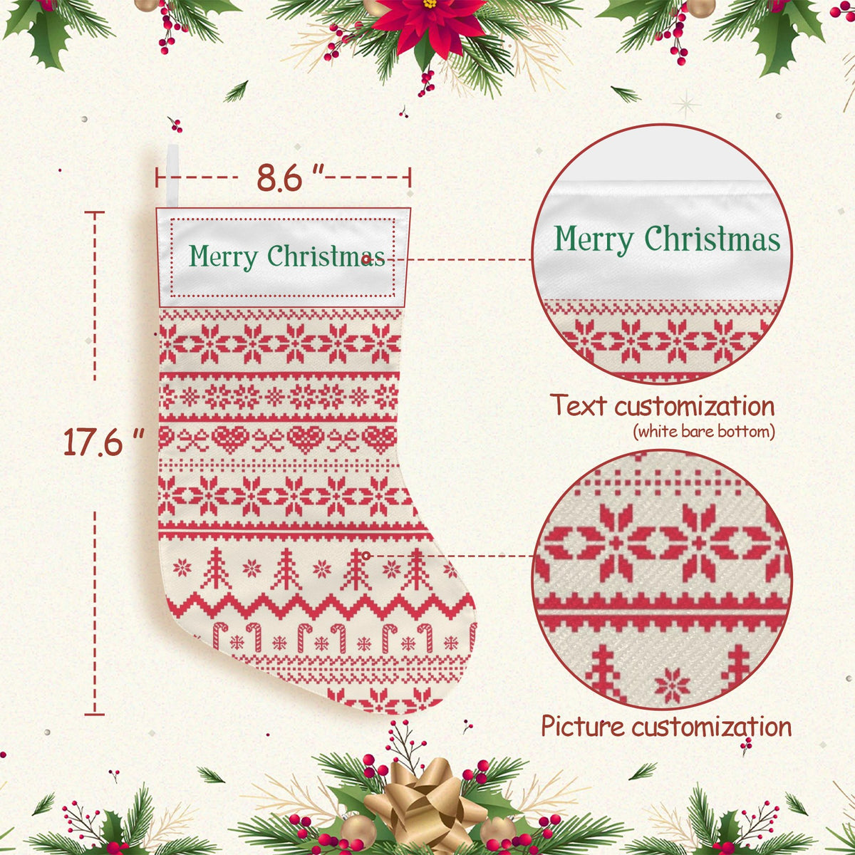 Custom Christmas Stocking — 8.6 × 17.6 in — supplier reference image