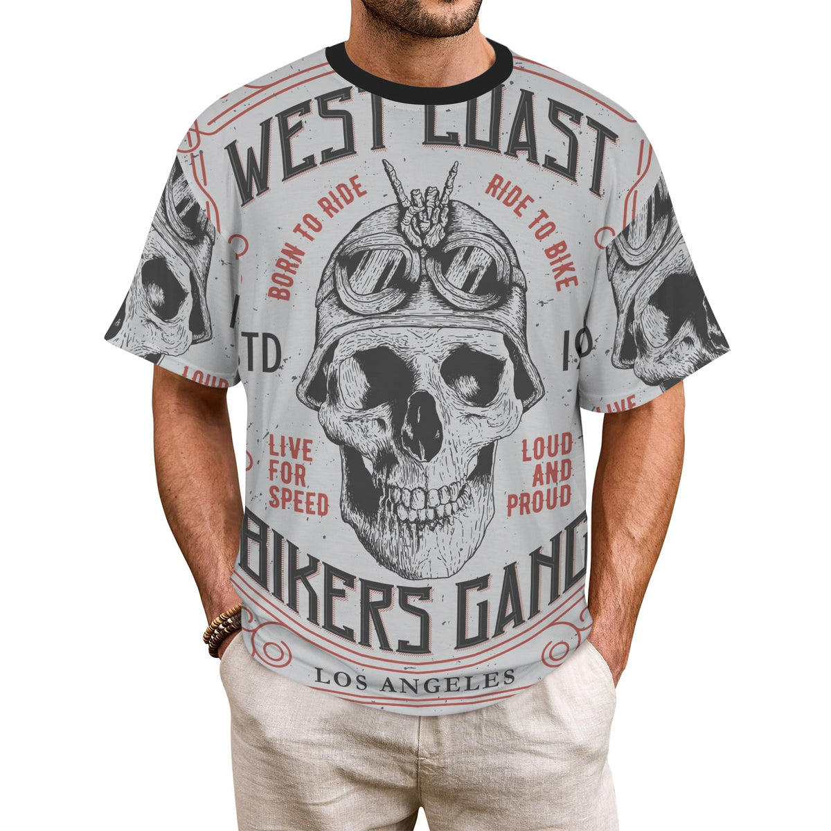 Custom Men's Polyester T-Shirt — All-Over Print — supplier reference image
