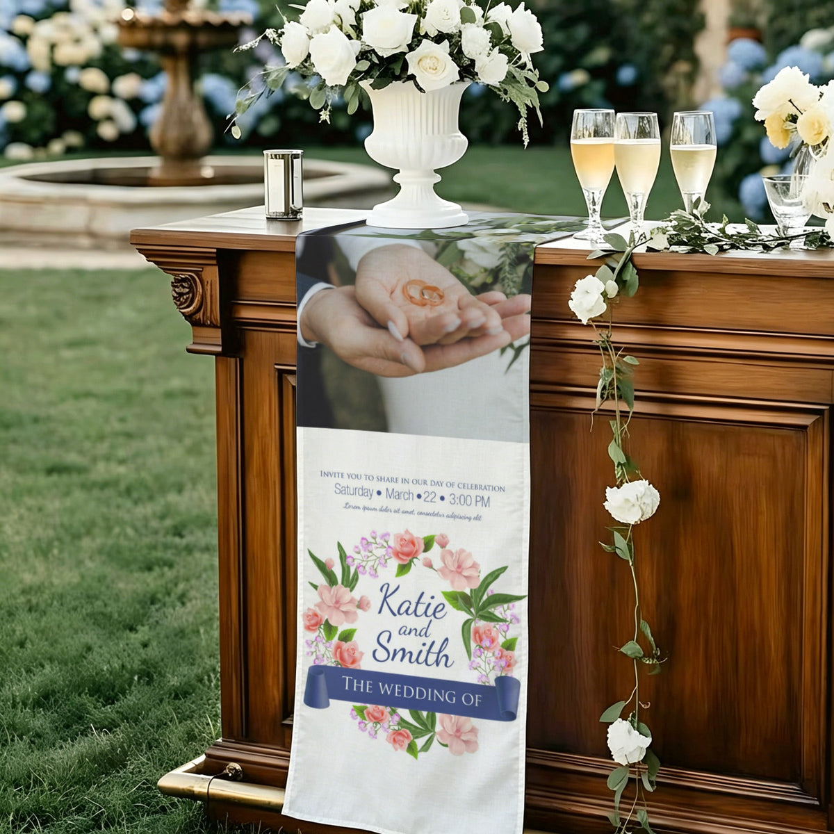 Custom Peachskin Tapestry — 12 × 40 in (Sewn Edges) — supplier reference image