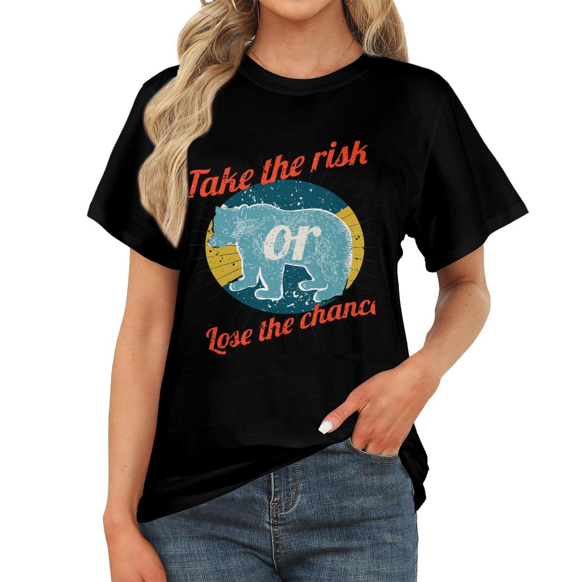 Custom Women's Cotton T-Shirt — Front Print — supplier reference image