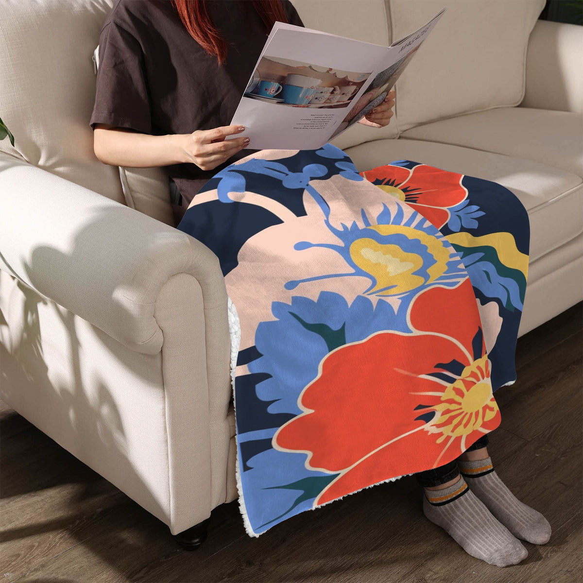 Custom Sherpa Fleece Blanket — 30 × 40 in — supplier reference image