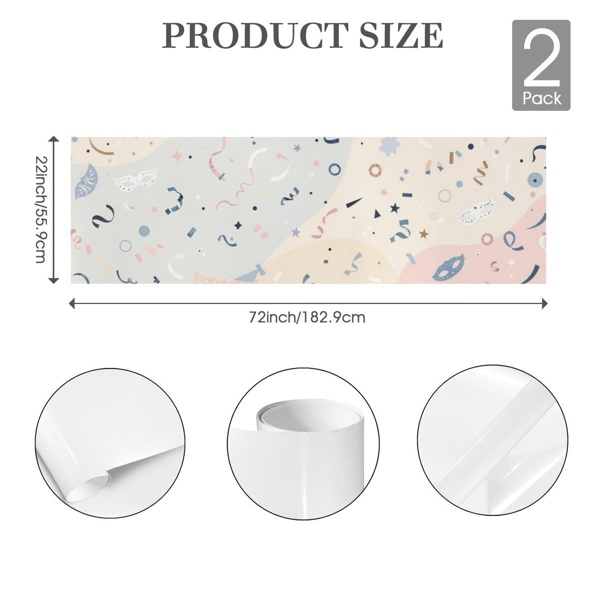 Custom Coated-Paper Gift Wrap — 72 × 22 in (2 Pieces) — supplier reference image