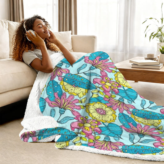 Custom Sherpa Fleece Blanket — 80 × 90 in — supplier reference image