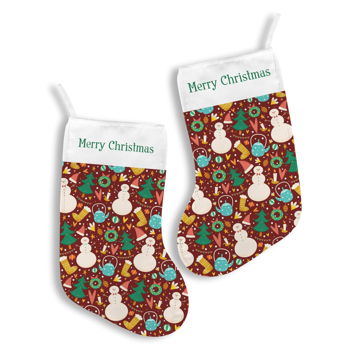 Custom Christmas Stocking — 9 × 18.9 in (Hanging Loop) — supplier reference image