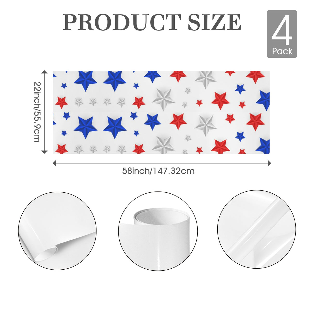 Custom Coated-Paper Gift Wrap — 58 × 22 in (4 Pieces) — supplier reference image