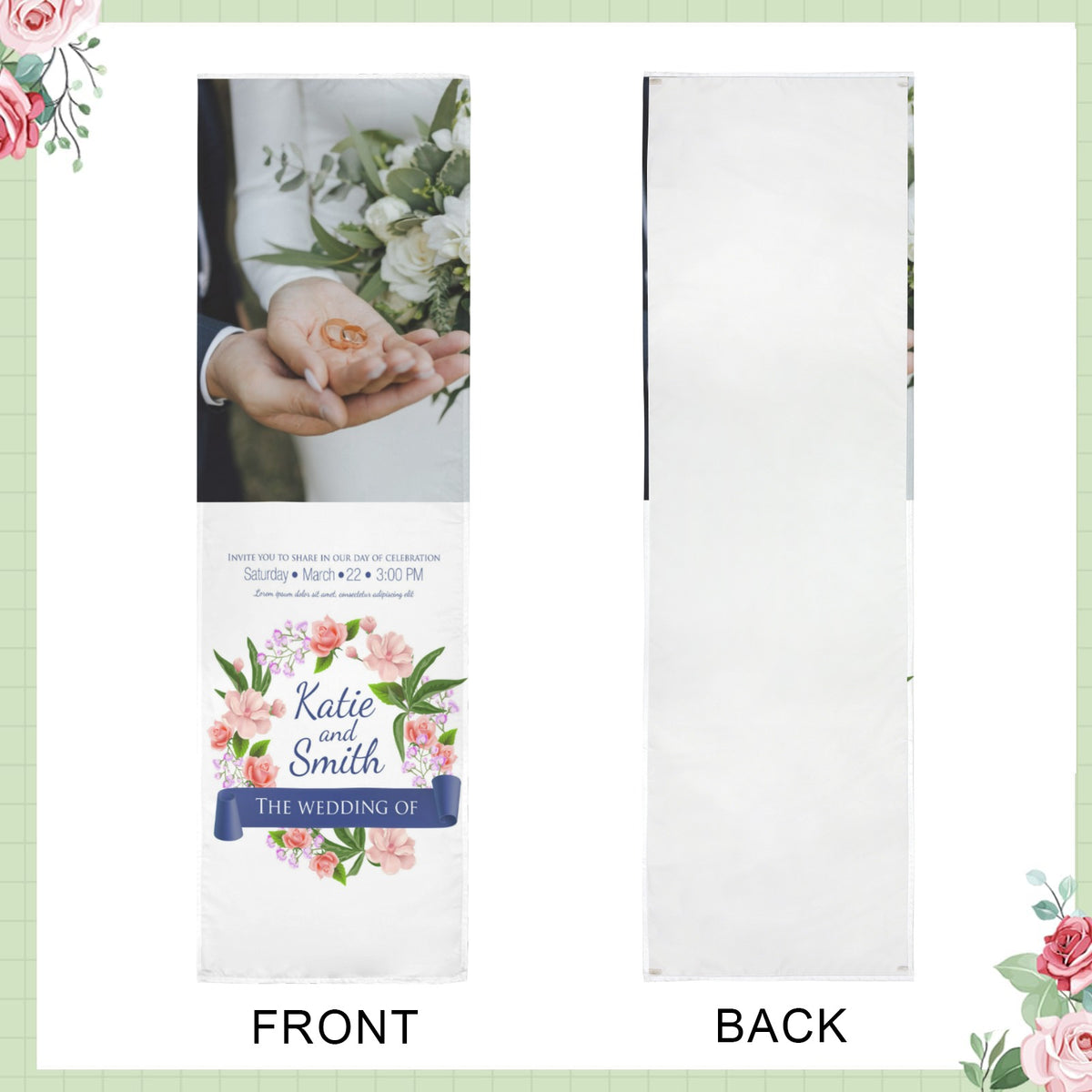 Custom Peachskin Tapestry — 12 × 40 in (Sewn Edges) — supplier reference image
